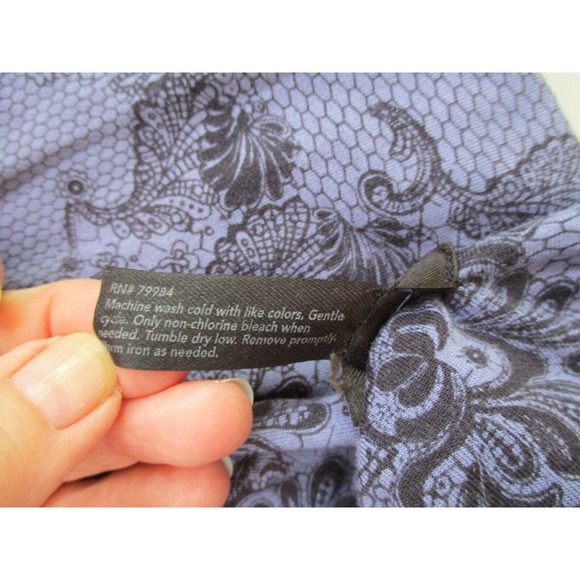 Soma Intimates Nightgown Womens Small Lace Print Dolman Sleeve Drawstring Lounge - Picture 12 of 13